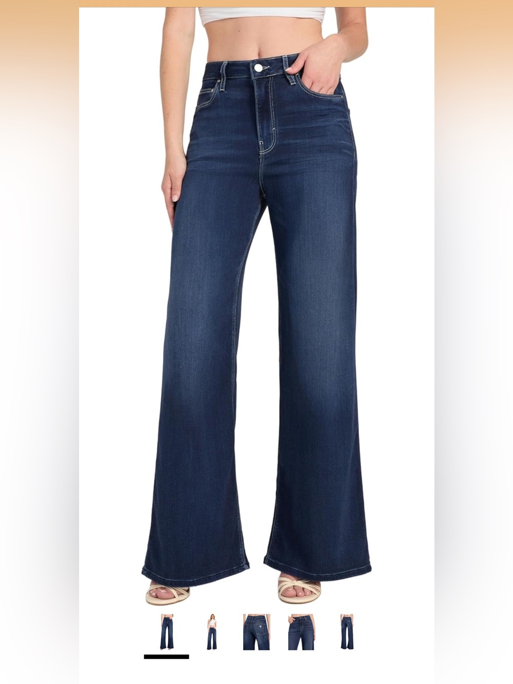 Guess by Marciano Deep Indigo Wide-Leg Jeans